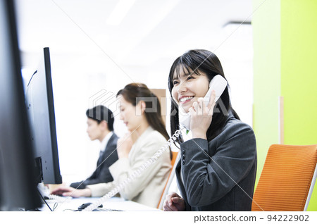商務辦公室電話女人打電話微笑 94222902