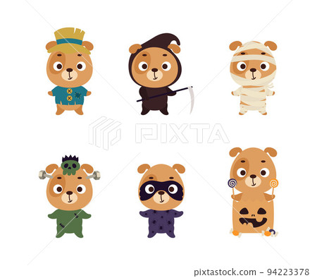 Cute Halloween dog set. Cartoon animal character collection for kids t-shirts, nursery decoration, baby shower, greeting card, invitation. Vector stock illustration Cute Halloween dog set. Cartoon animal character collection for kids t-shirts, nursery decoration, baby shower, greeting card, invitation. Vector stock illustration 94223378