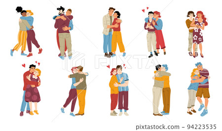 Happy romantic couples hug, homosexual love Happy romantic couples hug, homosexual love 94223535
