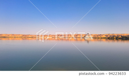 Panoramic view to Teli lake group of Ounianga Serir lakes at the Ennedi, Chad Panoramic view to Teli lake group of Ounianga Serir lakes at the Ennedi, Chad 94223633