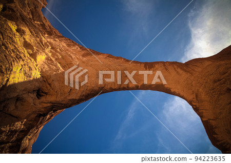 bottom up view Abstract Rock formation at plateau Ennedi aka Aloba arch in Chad bottom up view Abstract Rock formation at plateau Ennedi aka Aloba arch in Chad 94223635