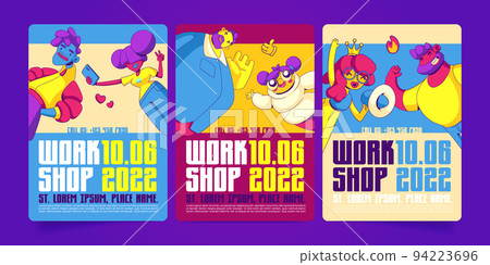 Workshop posters with people in contemporary style 94223696