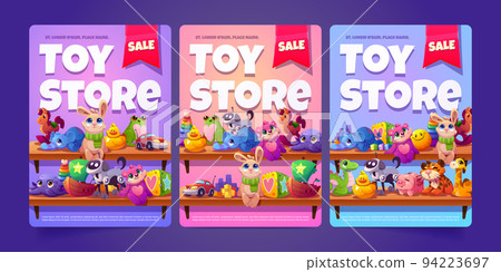 Toy store sale flyer templates vector set 94223697