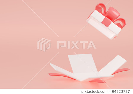 Open gift box, 3d unfolded present Open gift box, 3d unfolded present 94223727