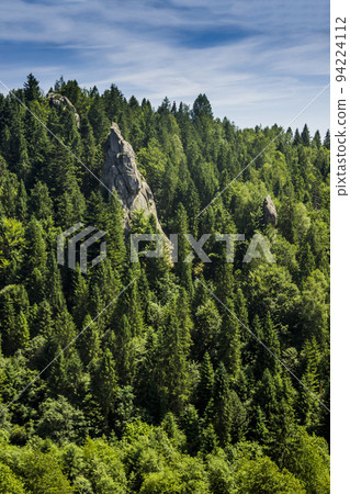 a rocks in Tustan fortress place, Skole Beskids National Nature Park, Lviv region, Ukraine 94224112