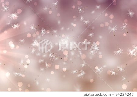 Digitally generated dandelion seeds on pink background 94224245