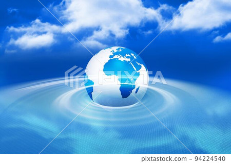 Digitally generated earth with blue light 94224540