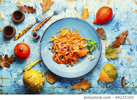 Meat salad with pumpkin. 94225103