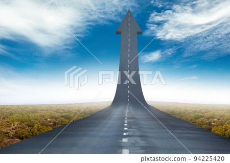 Arrow road over forest 94225420