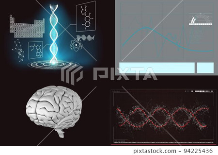 Human brain with DNA structure and reports Human brain with DNA structure and reports 94225436