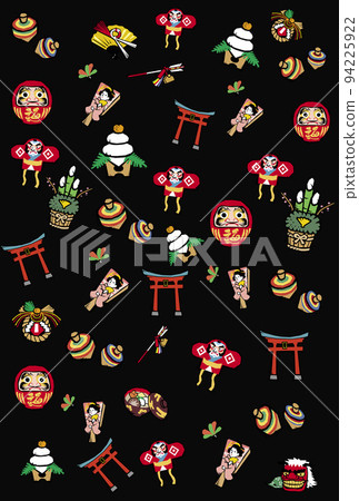 可愛的新年插畫素材 1 94225922