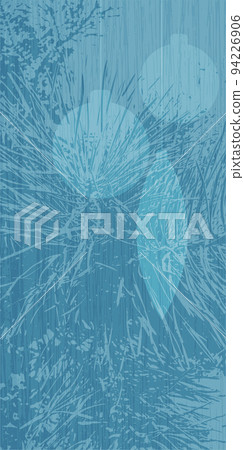 Elegant vector blue vertical background with fir branches and Christmas balls. Abstract background with wood texture. 94226906