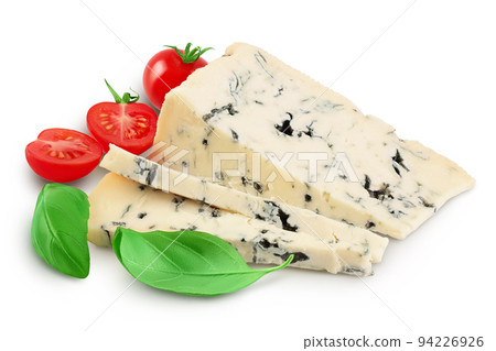 Blue cheese gorgonzola isolated on white background with full depth of field. Blue cheese gorgonzola isolated on white background with full depth of field. 94226926