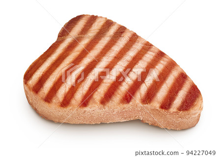 Tuna fish steak grilled isolated on white background with full depth of field 94227049