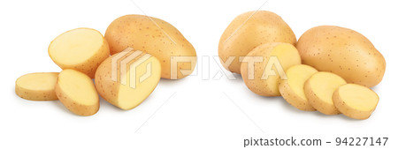 Young potato isolated on white background. Harvest new 94227147