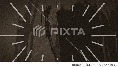 Image of white radiating lines over flashing brown distortion on black background 94227165
