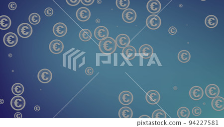 Image of data processing over euro symbols 94227581