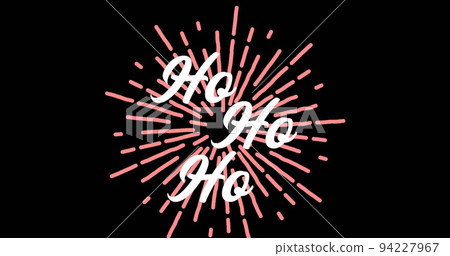 Image of ho ho ho text on black background at christmas Image of ho ho ho text on black background at christmas 94227967