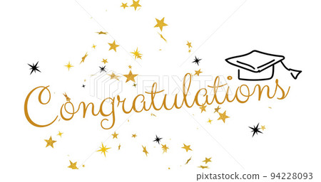 Image of congratulations text and stars on white background Image of congratulations text and stars on white background 94228093