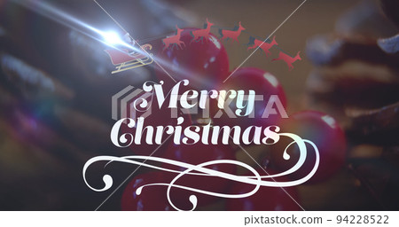 Image of merry christmas text over pine cone Image of merry christmas text over pine cone 94228522