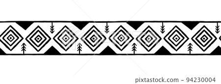 Ethnic repeating ornament. Seamless pattern. Isolated on a white background. 94230004