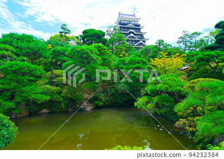 [Japan's Top 100 Castles] Fukuyama Castle Fukuju Kaikan garden and iron plated north wall exterior restoration completed 2 Fukuyama City, Hiroshima Prefecture 94232384
