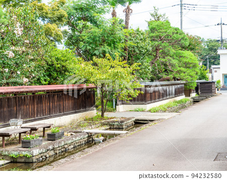 栃木縣城下町 氣氛濃郁的喜連川護城河的秋景 94232580