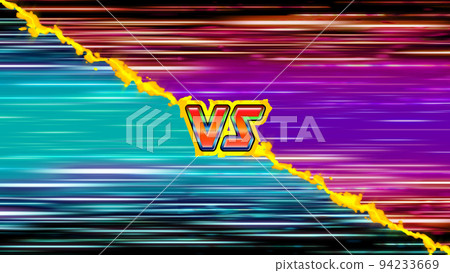 VS 屏幕背景對角線 02 淺藍色 vs 紫色黃線 VS 字符紅色 94233669