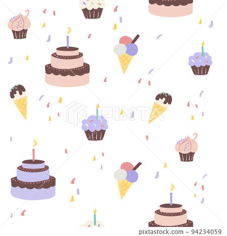 birthday cake party design. Icecream, sweet seamless pattern 94234059