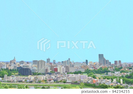 Sendai city in fine weather 94234255