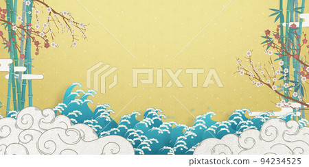 Gorgeous Japanese-style illustrations that can be used for the New Year and New Year [2: 1] 94234525