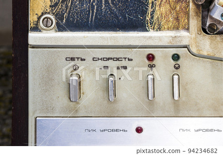 control panel of vintage tape recorder control panel of vintage tape recorder 94234682