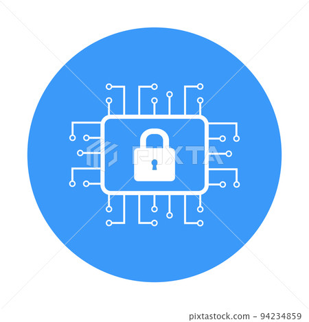 Cyber security technology concept. Shield with keyhole icon on circuit board. Vector Cyber security technology concept. Shield with keyhole icon on circuit board. Vector 94234859