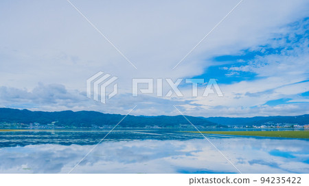 諏訪湖廣角攝影清晰的風景素材 諏訪湖廣角攝影清晰的風景素材 94235422