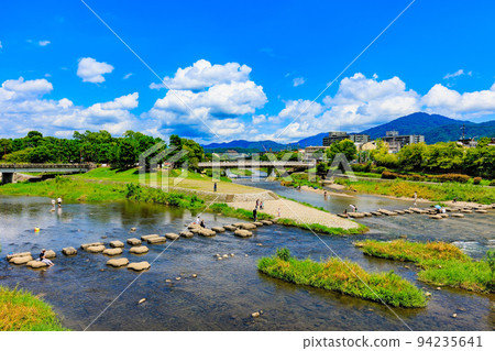 京都,上京區,京都市,從加茂大橋看到的加茂河三角洲 京都,上京區,京都市,從加茂大橋看到的加茂河三角洲 94235641