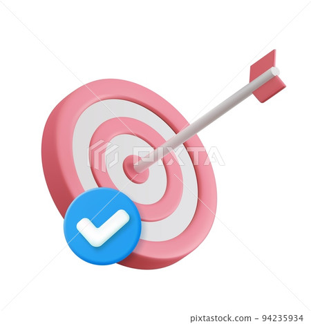3d Arrow hit the center of target 3d Arrow hit the center of target 94235934