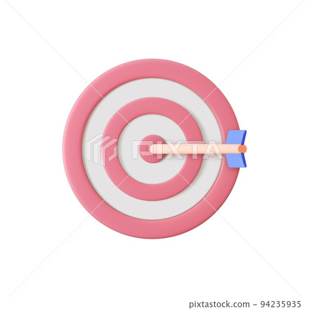 3d Arrow hit the center of target 3d Arrow hit the center of target 94235935