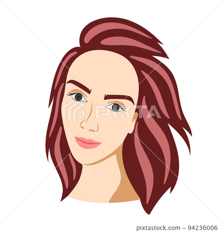 Abstract woman portrait isolated vector illustration 94236006