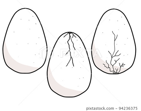 Illustration of egg and cracked egg 94236375