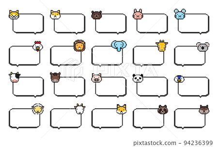 Pixel art animal balloon set 02 94236399