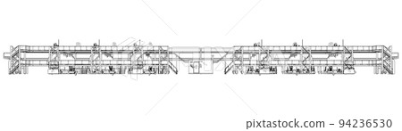 Sketch of industrial equipment. Vector Sketch of industrial equipment. Vector 94236530