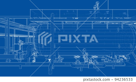 Sketch of industrial equipment. Vector Sketch of industrial equipment. Vector 94236533