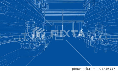 Sketch of industrial equipment. Vector 94236537
