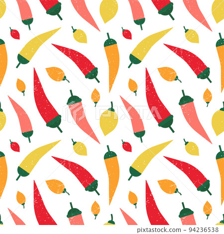 Colorful Textured Red Peppers Eco Veggies Pattern Colorful Textured Red Peppers Eco Veggies Pattern 94236538