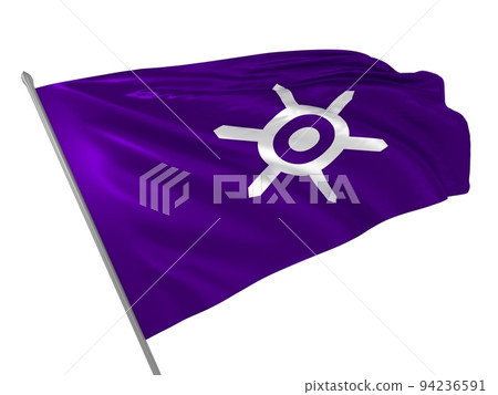 Proud flag of Tokyo Metropolis of Japan fluttering in the wind. 3d illustration Proud flag of Tokyo Metropolis of Japan fluttering in the wind. 3d illustration 94236591
