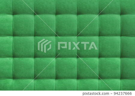 Green suede leather background, classic checkered pattern for furniture, wall, headboard 94237666