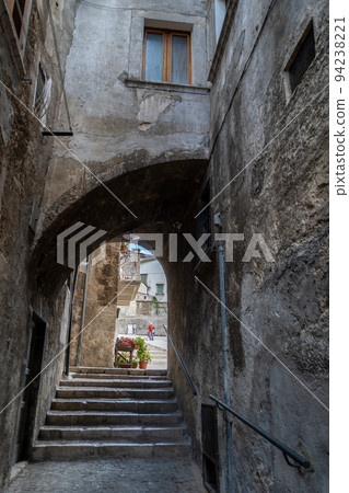 Walk in old streets of Scanno town in Italy Walk in old streets of Scanno town in Italy 94238221