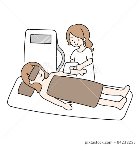 Illustration of a woman who is depilating 94238253