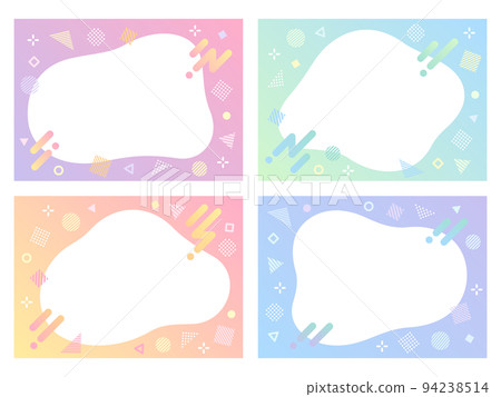 Frame set of colorful gradient and geometric pattern icons Frame set of colorful gradient and geometric pattern icons 94238514