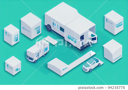 Online delivery, 3d isometric design 94238778